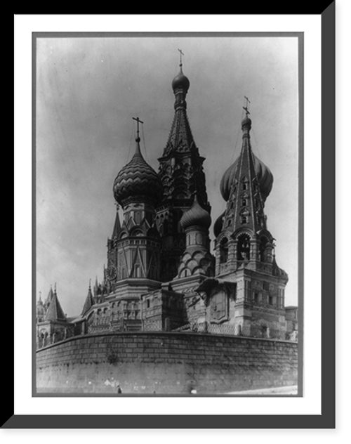 Historic Framed Print, Cathedral of St. Basil, begun by Ivan the Terrible in 1554, Moscow, Russia,  17-7/8" x 21-7/8"