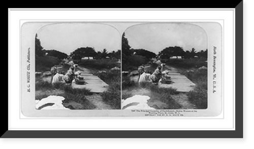 Historic Framed Print, Fredriksted, St. Croix, W.I.: The principal laundry of Fredriksset - native women at the washing place,  17-7/8" x 21-7/8"