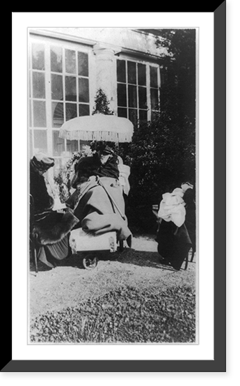 Historic Framed Print, [Tasker M. Bliss in chaise lounge: and 2 women (half of the 1 woman not seen)],  17-7/8" x 21-7/8"