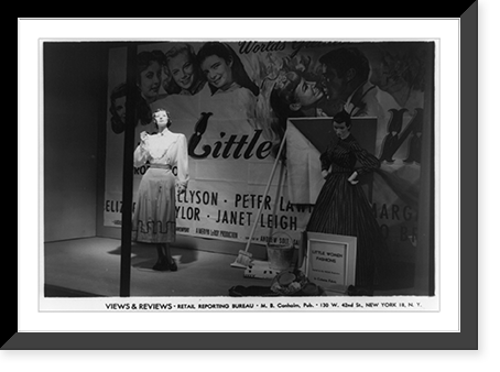 Window display of the May Company Stores with 2 mannequins and motion picture poster for Little Women"", Vintage Poster