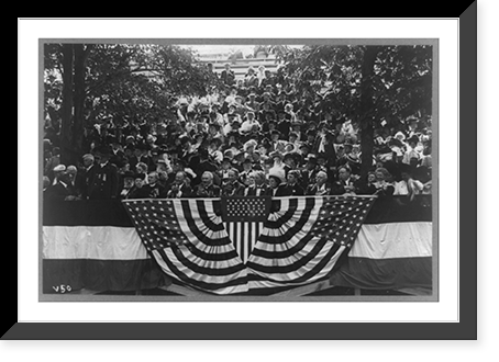 Pres. Taft on flag-draped reviewing stand, Toledo, Ohio Classic, Vintage Print