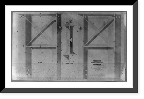 Historic Framed Print, Cross braces to connect the inner and outer entablature of dome,  17-7/8" x 21-7/8"