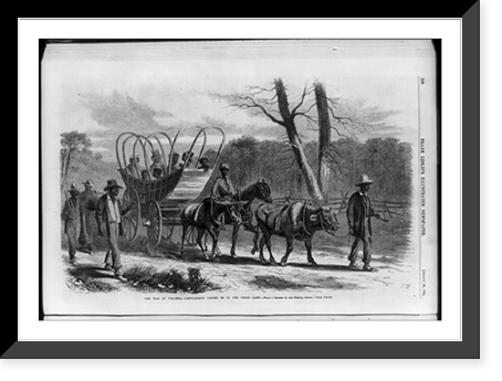 The war in Virginia - contrabands coming in to the Union camp Blacks in wagon and walking Classic, Antique Wall Art