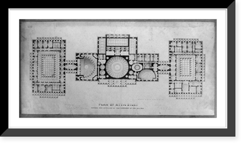 Historic Framed Print, Plan of attic story, revised and approved by the President of the U.S., 1853 - 2,  17-7/8" x 21-7/8"