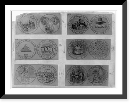 Obverse and reverse of 6 seals, Vintage Wall Art