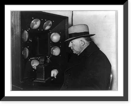 John H. Alcock broadcasting over television transmitter, Dec. 1, 1930, Historic Reproduction