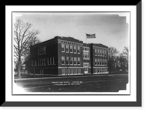 Historic Framed Print, Lebanon High School, Lebanon, Mo.,  17-7/8" x 21-7/8"