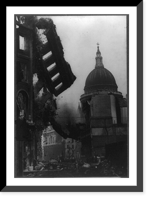 Historic Framed Print, London raid ruins ...,  17-7/8" x 21-7/8"