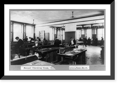 Manual Training Room, High School, Holyoke, Mass..Van Norman, Vintage Print