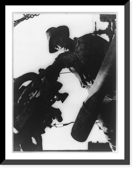 Western Venezuela. Feb. 1944. Pulling out drill pipe. Drilling operations on Lake Maracaibo, Antique Print