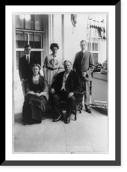 Taft family group, Silver Anniversary, June 18, 1911, Vintage Print