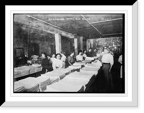 Historic Framed Print, Assembling books for blind,  17-7/8" x 21-7/8"