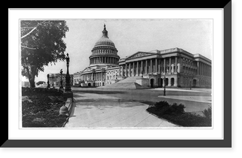 Historic Framed Print, [Views from the northeast of the U.S. Capitol: view from sidewalk, 1882(?)],  17-7/8" x 21-7/8"