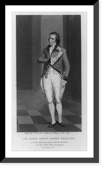 Henry Grattan, Irish orator and statesman, full-length portrait, standing, facing left, Historic Reproduction