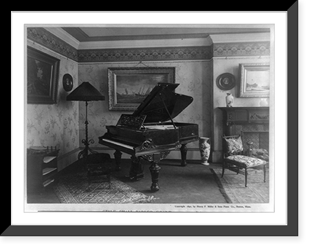 Small Parlor Grand Piano, designed and manufactured by Henry F. Miller & Sons Piano Co., Boston, Mass. Classic, Antique Wall Art