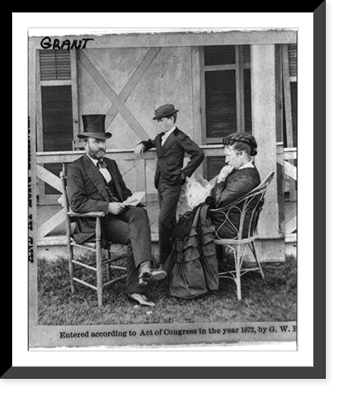 Historic Framed Print, President Grant at his cottage by the sea,  17-7/8" x 21-7/8"