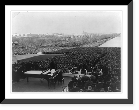 Marian Anderson singing to crowd at Lincoln Memorial, with Kosti Vehanen playing piano, Historic Print