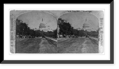 View down Pennsylvania Ave. with West Front of the U.S. Capitol in background, Antique Print