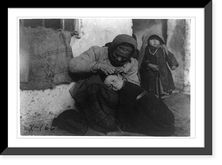 Every home has its own disinfecting plant. Refugees at Lescowatz, Serbia, Vintage Wall Art