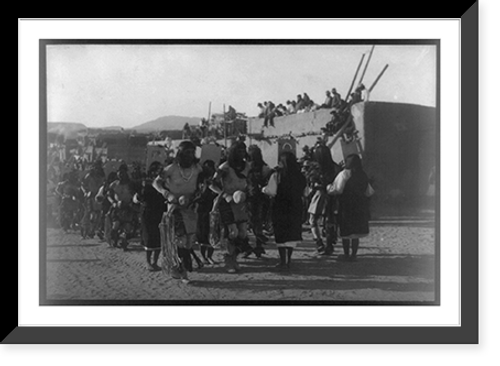 Historic Framed Print, [Jemez Pueblo Indians in a ceremonial dance, New Mexico],  17-7/8" x 21-7/8"