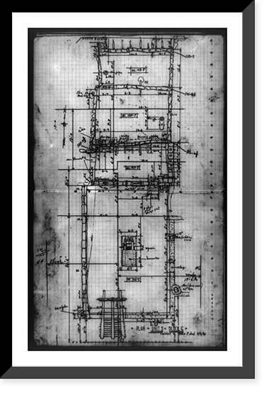 Architectural plan drawing of Acoma Pueblo, New Mexico, unit 5, block 6 Classic, Vintage Poster