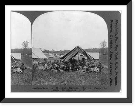 Class in wireless - National Service Camp for Girls, Washington, D.C. outdoor class, Antique Wall Art