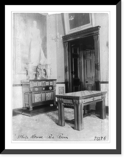 Red Room of the White House corner, Vintage Wall Art