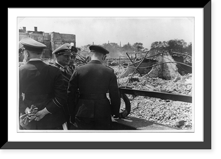 Historic Framed Print, [Hermann G&ouml;ring viewing damage in Rotterdam],  17-7/8" x 21-7/8"