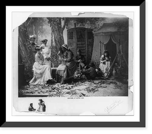 Historic Framed Print, Visitors at Gypsy Camp,  17-7/8" x 21-7/8"