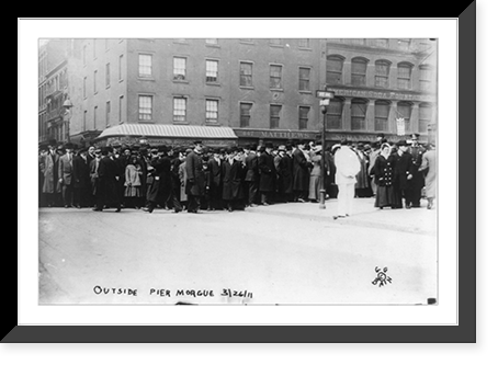 Triangle Waist Co. fire, N.Y.C.. Crowds outside pier morgue - 2, Vintage Wall Art