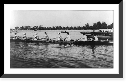 An eight-oared shell boat and crew. race between Harvard University and Cambridge (England) University, Cambridge, Mass, Antique Wall Art