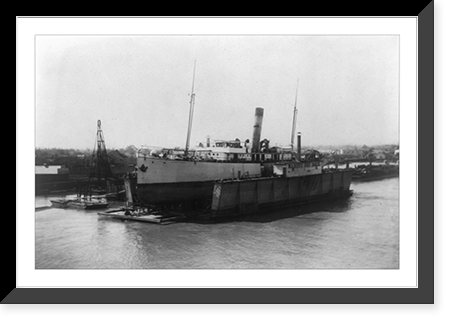 Mississippi River views: Ocean steamship in drydock at Algiers, La, Vintage Poster