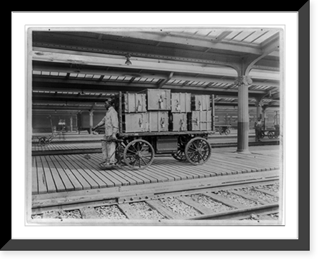 Union Station, Washington, D.C.: Electric baggage truck operated by baggage porter, Vintage Poster