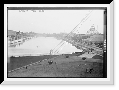 Historic Framed Print, Asbury Park Lake,  17-7/8" x 21-7/8"