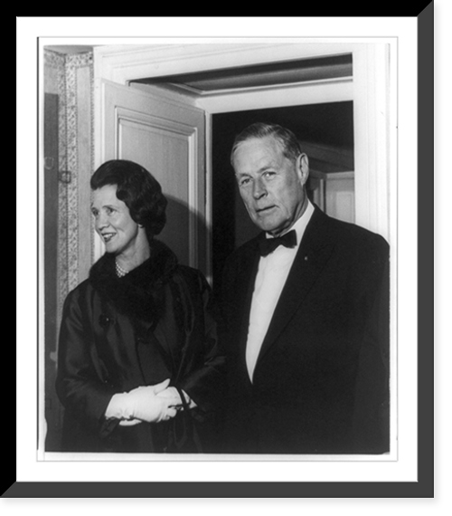 Historic Framed Print, [Charles Bohlen, half-length portrait, standing, facing left, with wife],  17-7/8" x 21-7/8"