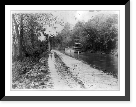 Barge at C&O Canal near Cabin John Bridge, Washington, D.C, Vintage Poster