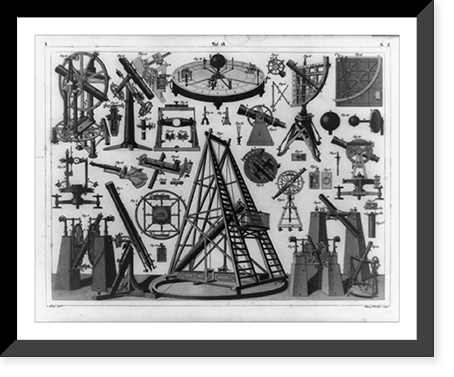Composite of astronomy equipment and components.Henry Winkles sculpt. Classic, Vintage Poster