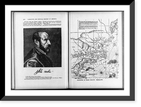Two illustrations. head-and-shoulders portrait of Gerhard Mercator, facing right; and 1569 world map, drawn by Mercator, Historic Print