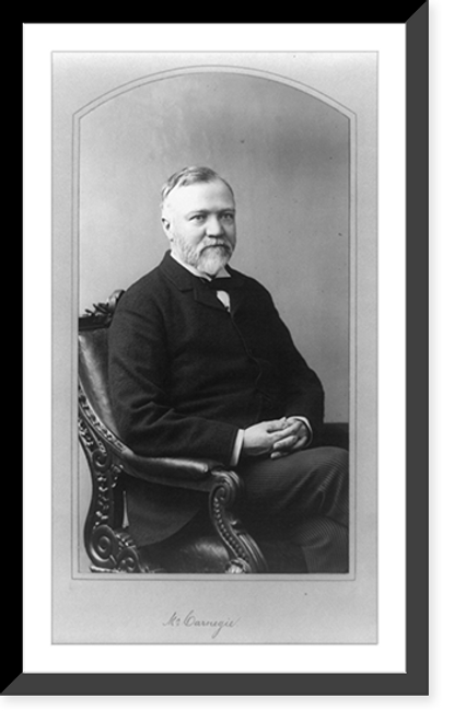 Historic Framed Print, [Andrew Carnegie, three-quarter length portrait, seated, facing slightly right],  17-7/8" x 21-7/8"