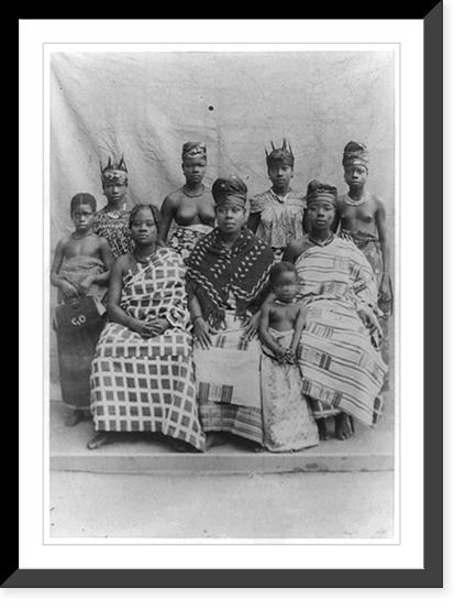 Nine Gold Coast women and children posed, Antique Poster