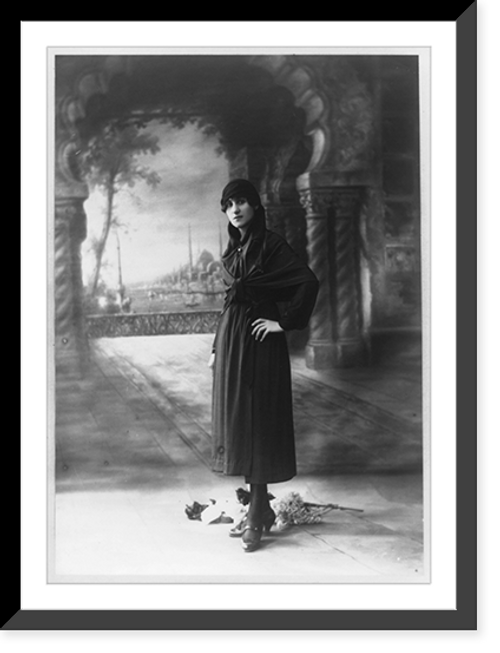 Historic Framed Print, [Fashionably dressed woman],  17-7/8" x 21-7/8"