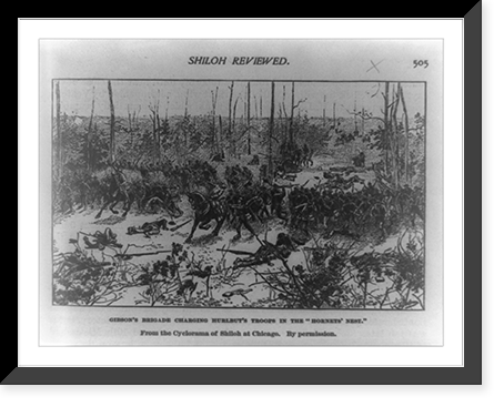 Gibson's Brigade charging Hurlbut's troops in the hornets' nest".Ogden.", Vintage Poster