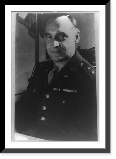 Historic Framed Print, [Major General Lucius D. Clay, half-length portrait, seated, facing slightly left, in uniform],  17-7/8" x 21-7/8"