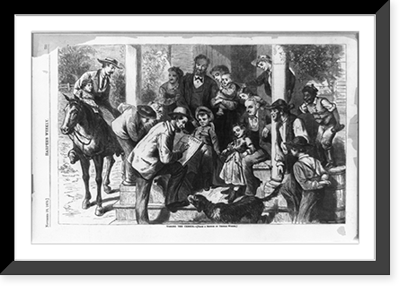 Taking the census.after sketch by Thomas Worth. Classic, Vintage Poster