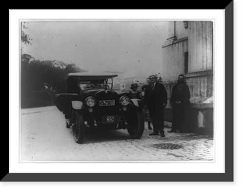 Historic Framed Print, [1920 car with five bystanders, Washington, D.C.],  17-7/8" x 21-7/8"