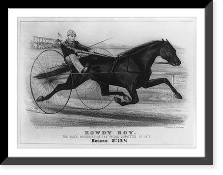 Rowdy Boy, the black whirlwind of the pacing quartette of 1879.J.C, Historic Reproduction