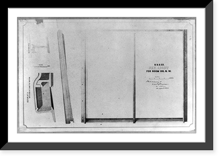 United States Capitol (Washington, D.C.). Room 88, N.W. Skylight. Plan and sections.M.C. Meigs, Capt. of engineers, 30 April 1858, Antique Poster