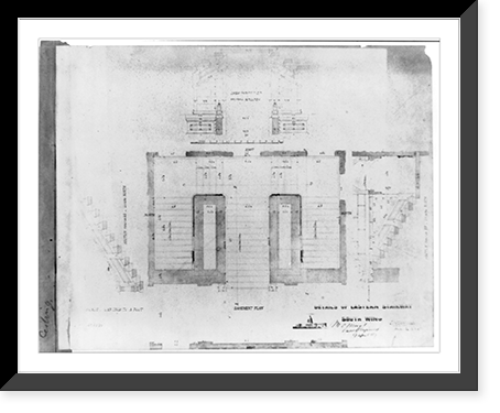 United States Capitol (Washington, D.C.). South wing. Basement. Eastern stairway. Plan and sections.M.C. Meigs, Capt. of engineers, 9 April 1857 ; Tho. U. Walter, Archt. ex. U.S.C. Heritage Wall
