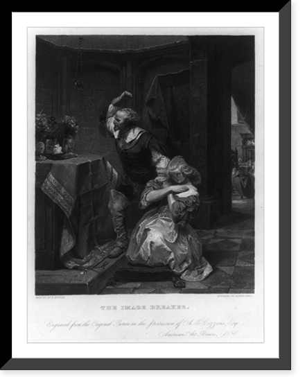 Vintage Americana Print - The image breaker.painted by E. Leutze