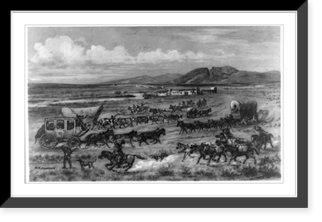On the Oregon Trail.W.H. Jackson, Antique Print